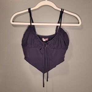 Urban Outfitters Corset Style Crop Top, Women's Size M, Black Gray Navy